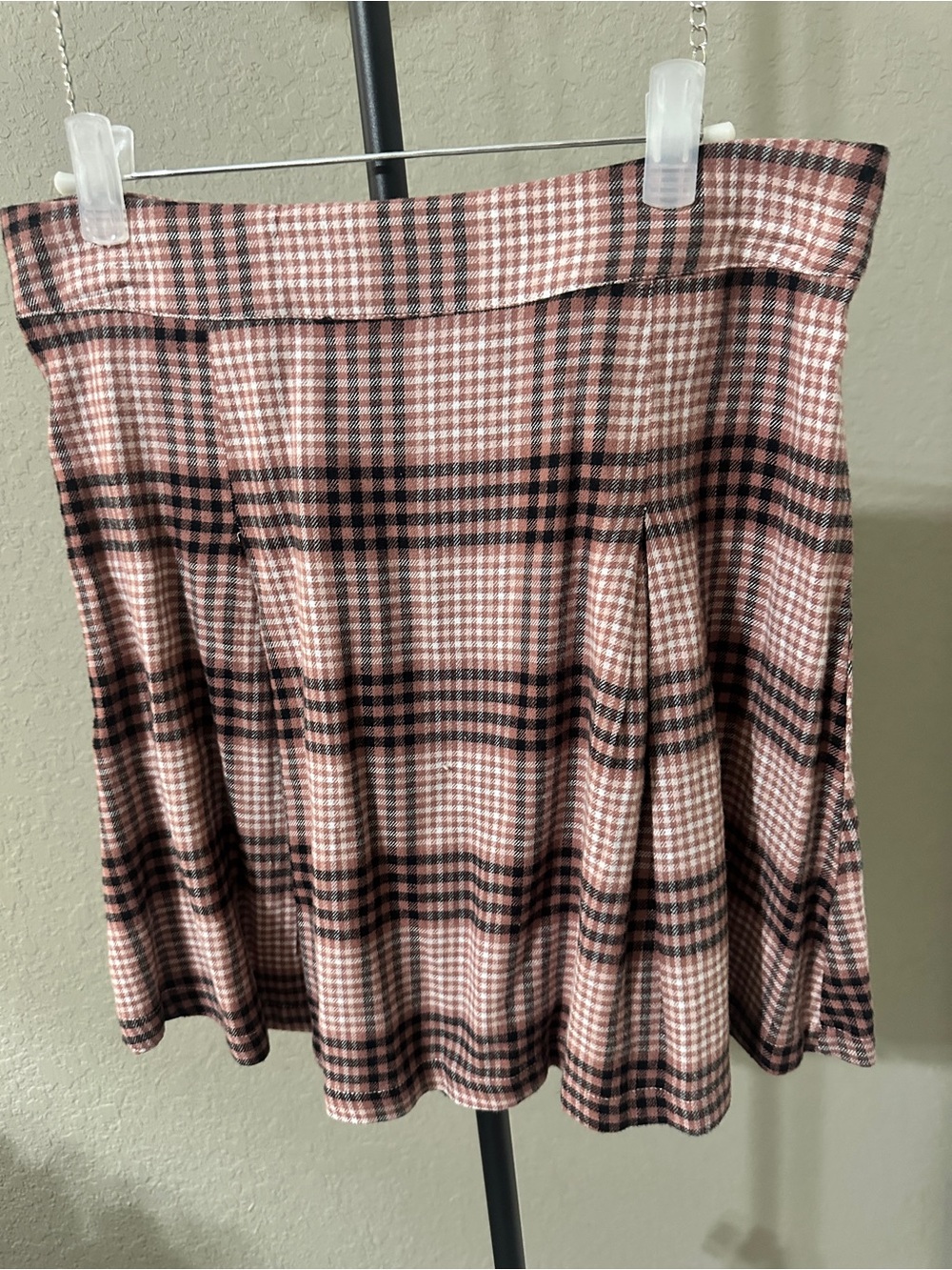 Copper Key Pink and Black Plaid Skater Skirt